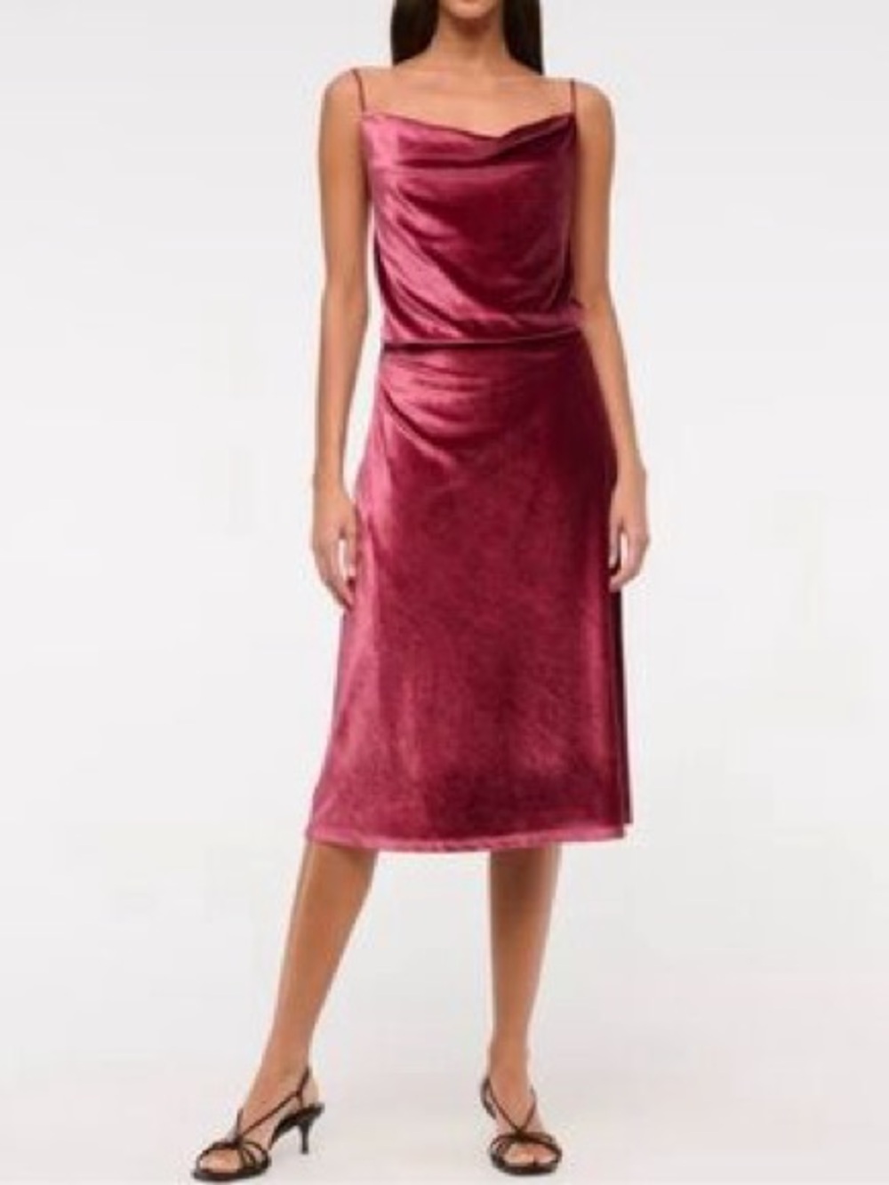 NWT Women’s Abercrombie & Fitch Burgandy velour midi dress- Size small